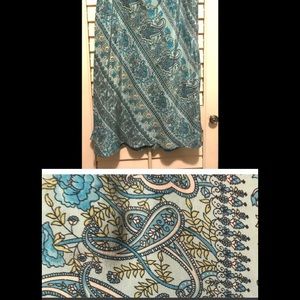 GAP 100% SILK BLUE PAISLEY SKIRT